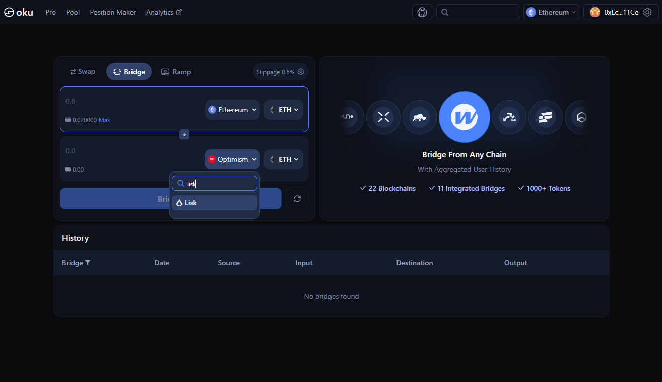 Select Lisk network